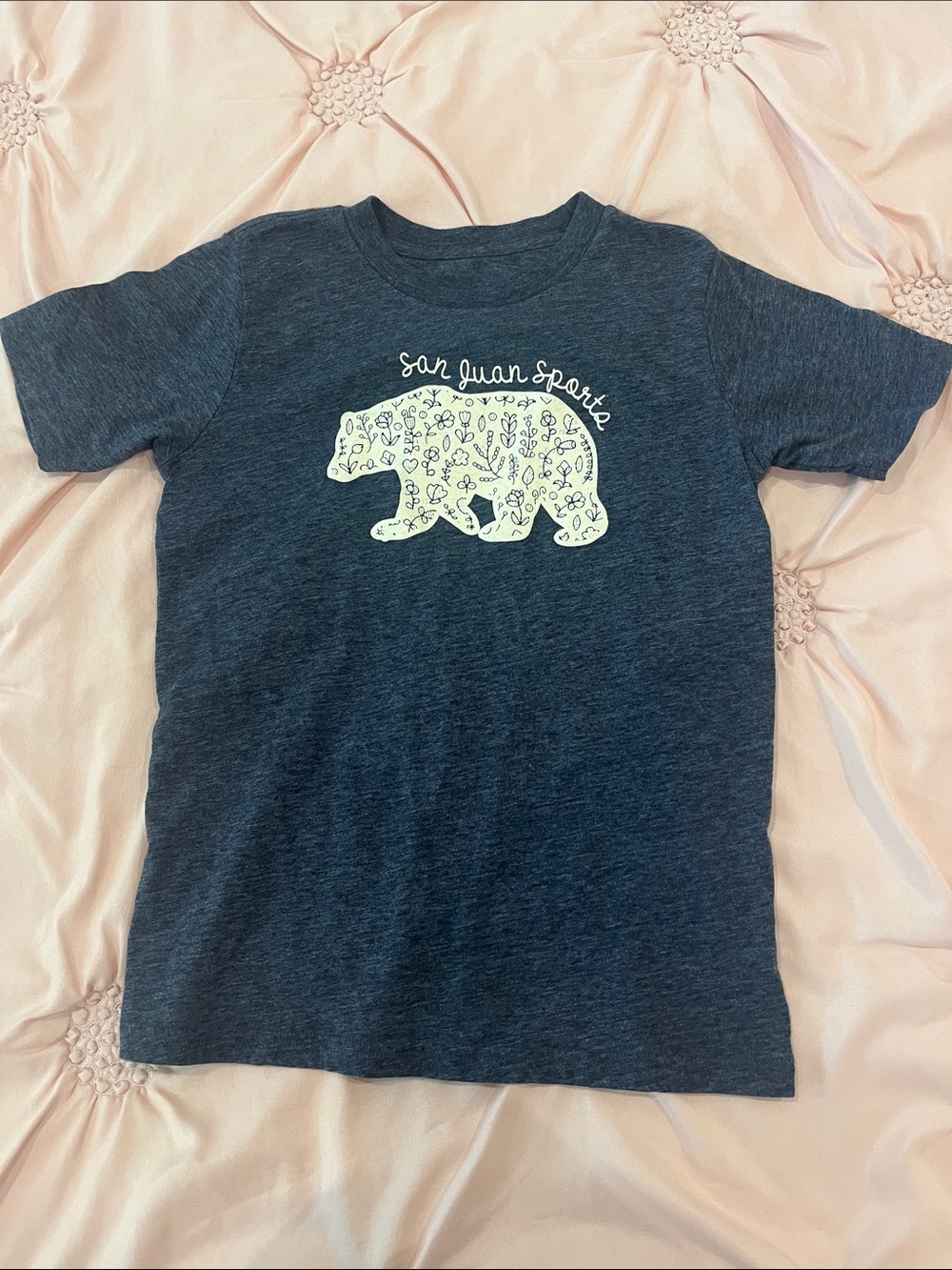 Navy Short-Sleeve Bear Graphic Tee for Kids